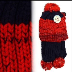 Kids Pom beanie hat and scarf